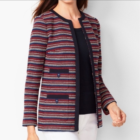 Talbots cotton blend Striped jacket - Picture 1 of 8